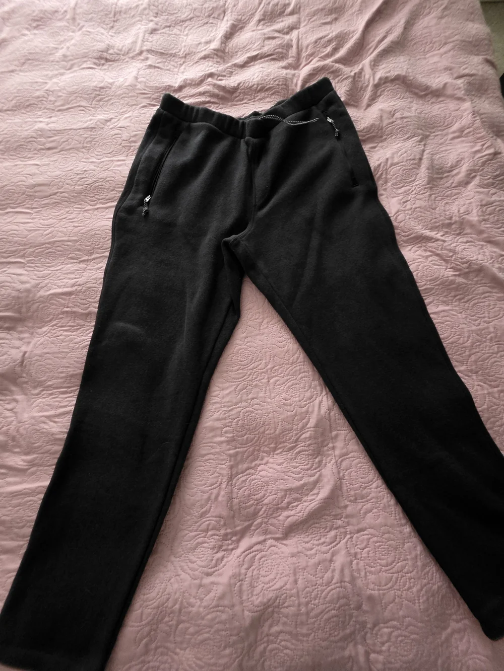 The North Face Men's Black Fleece Joggers with Zipper Pockets